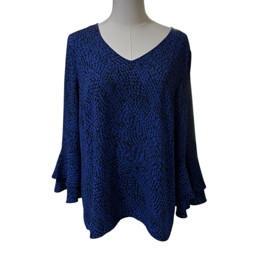 Apt. 9 Blue and Black Animal Print Shirt SZ LG‎